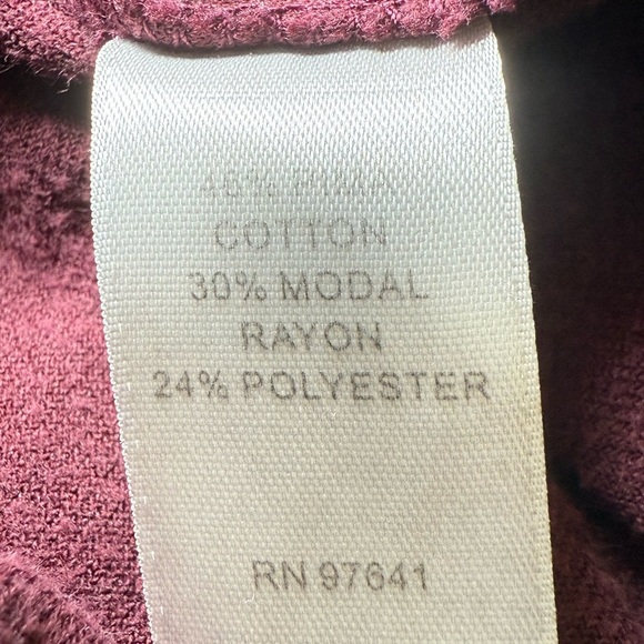 J Jill Pure Jill Collection Burgundy Velour Shift Dress 2x Plus Pima Cotton Soft - Picture 8 of 8